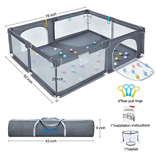 image for XMWEALTHY Baby Playpen Portable Extra Large Playpen for Babies and Tod