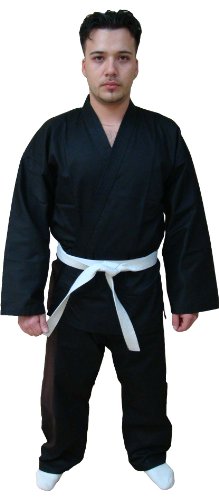 Woldorf USA Single Weave Jiu Jitsu Kimono Black No Logo Size 3 Fighting Uniform, Training Uniforms, Pre-Shrunk, Ultra Light Weight Uniforms Soft Fabric