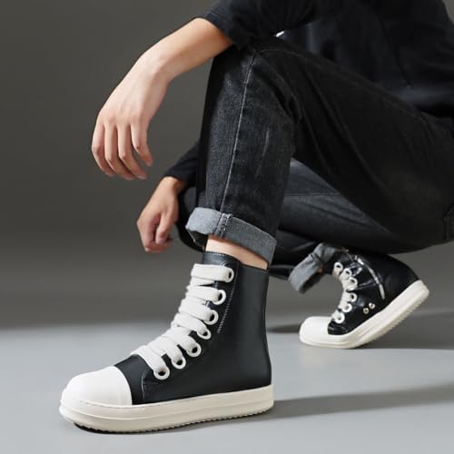 High Top Sneakers for Men Comfortable Platform Shoes with Zipper Walking Shoes3