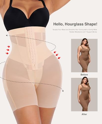 Image of Lover-Beauty Tummy Control Shapewear for Women Strapless Fajas Body Shaper Shorts Butt Lifter Girdle