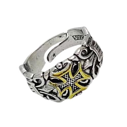 FOLODA Anillos de vástago abierto inspirados en la náutica, tamaño ajustable, joyería de aleación vintage para él, ocasiones de regalo, anillos vintage para hombre, One Size, como se describe, como se
