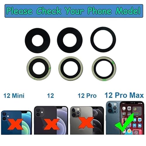 Lentes de cristal para cámara trasera iPhone 12 Pro Max zafiro repuesto 3