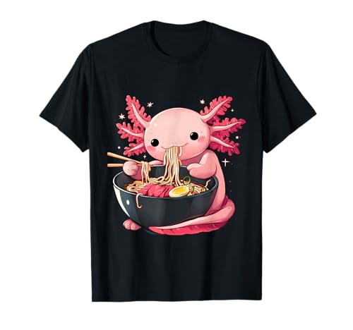 Axolotl Ramen Anime Kawaii Mangeant Filles Adolescentes Cadeaux T-Shirt