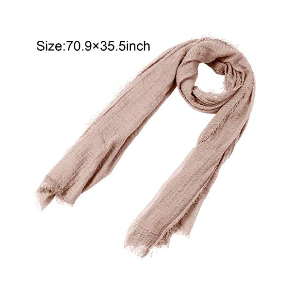 4 Pack Women Cotton Hemp Scarf Shawl Soft Long Scarves Pashmina Hijab Scarf Muslin Scarves, 4 Colors (Mixed 4 Colors B) - Image 4