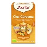 Yogi Tea, Té, Chai Cúrcuma Bio, Infusión Ayurvédica, Mezcla de Cúrcuma, Canela y Jengibre – 17 bolsitas (34g)
