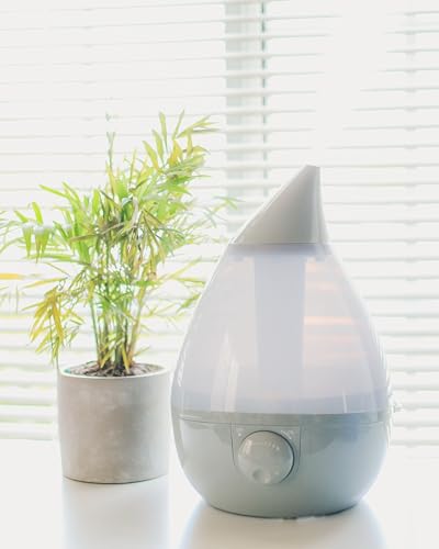 Image of Crane Ultrasonic Cool Mist Humidifier for Bedroom, Baby Nursery, Kids Room, Plants, or Office, Large 1 Gallon Tank, Filter Optional, Grey