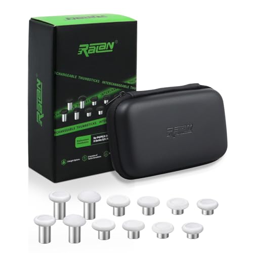 Gettimore Botones de repuesto analógicos 3D para PS4, PS5, Xbox One, Nintendo Switch Pro, tapa basculante de cabeza de hongo de metal en negro/blanco y blanco