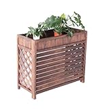 ZTCHSENZT Soporte para Plantas De Balcón, Tablero De Madera con Marco Exterior para Aire Acondicionado, Pantalla De Valla para Ocultar El Aire Acondicionado, para Unidad Exterior.,82X32X70Cm
