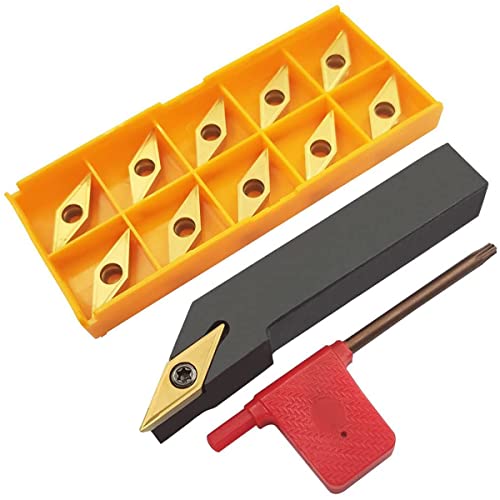 1 x 16 mm SVJCR1616H16 Indexierbarer Hartmetalldrehwerkzeugeinsatz-Halter mit 11 Stück VCMT331/ VCMT160404 Indexierbare Hartmetalldreh-Einsatz-Schneideklinge.