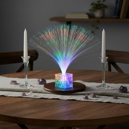 Amylove Mini Fiber Optic Lamps Bulk Small LED Light up Table Centerpieces for Party Event Decorations with Crystal Base Battery Powered for Glow in The Dark Favors Supplies - Image 7