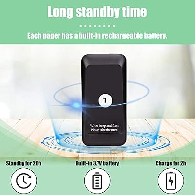 Retekess TD157 Restaurant Pager System, Pagers for Restaurants,984ft Long Range, 16 Pagers and Beepers for Food Truck, Bars, Food Court, No Vibration Mode