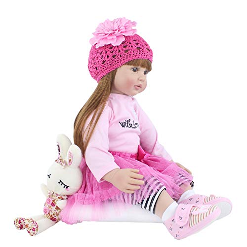Muñeca Reborn Bebé de Silicona 60 cm con Ropa y Chupete miniatura 4