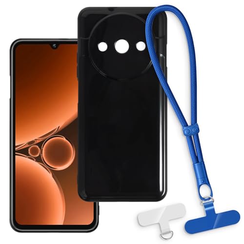 OAGELIM 2-in-1�ی�P�[�X�ƃ��X�g�X�g���b�v Oukitel C59 �Ƃ̌݊������� ���O���\�ȃ��j���[�h�t���d�b�J�o�[�A����~�ߕ����h�~�O���b�v�n���h�� (�u���b�N + �u���[)