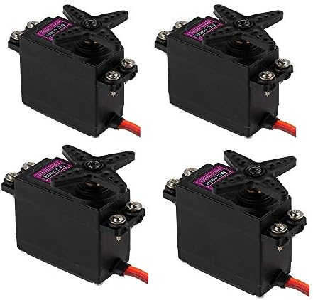 yusvwkj [4-Pack] MG996R 55g Metal Gear Torque Digital Servo Motor for Futaba JR RC Helicopter Car Boat Robot