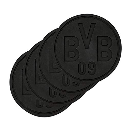 Borussia Dortmund Silikonuntersetzer 4er Set (one size, schwarz)