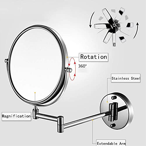 Miroir mural pivotant 5X JCAKES extensible double face 6 pouces