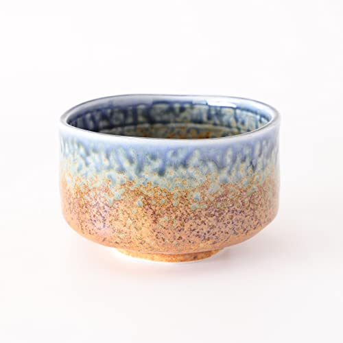 Mino Ware Matcha Bowl, 4.7 Inch, Sunachi Ai Nagashi, Indigo, Japanese Pottery, Green Tea Bowl, 13.5 Fl Oz #TOP1