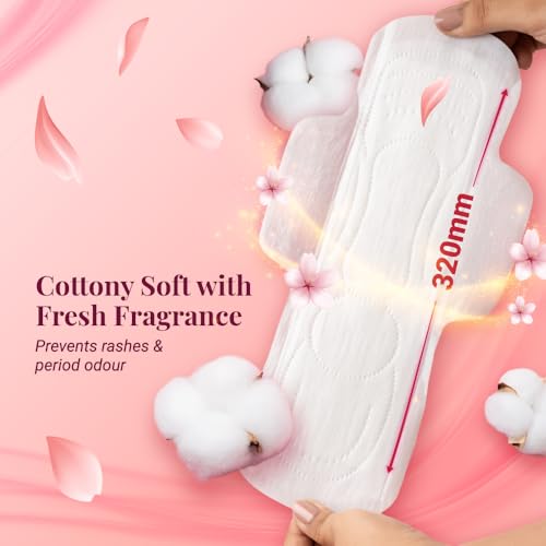 Image of NIINE Naturally Soft Ultra Thin XL+ Sanitary Napkins for Heavy Flow (Pack of 3) 45 Pads with Free Biodegradable Disposal Bags