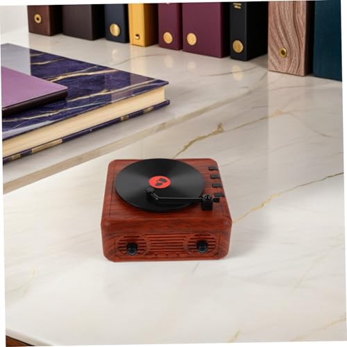 Enceinte sans fil rétro style platine vinyle compacte avec basse intégrée maison - 6