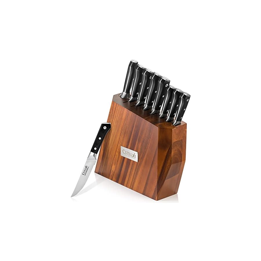 CUTLUXE-4-Pcs-Steak-Knife-Set-8-Pcs-Knife-Block-Set-Forged-High-Carbon-German-Steel--Full-Tang-Razor-Sharp--Ergonomic-Handle-Design--Artisan-Series CUTLUXE 4 Pcs Steak Knife Set & 8 Pcs Knife Block Set– Forged High Carbon German Steel – Full Tang & Razor Sharp – Ergonomic Handle Design – Artisan Series