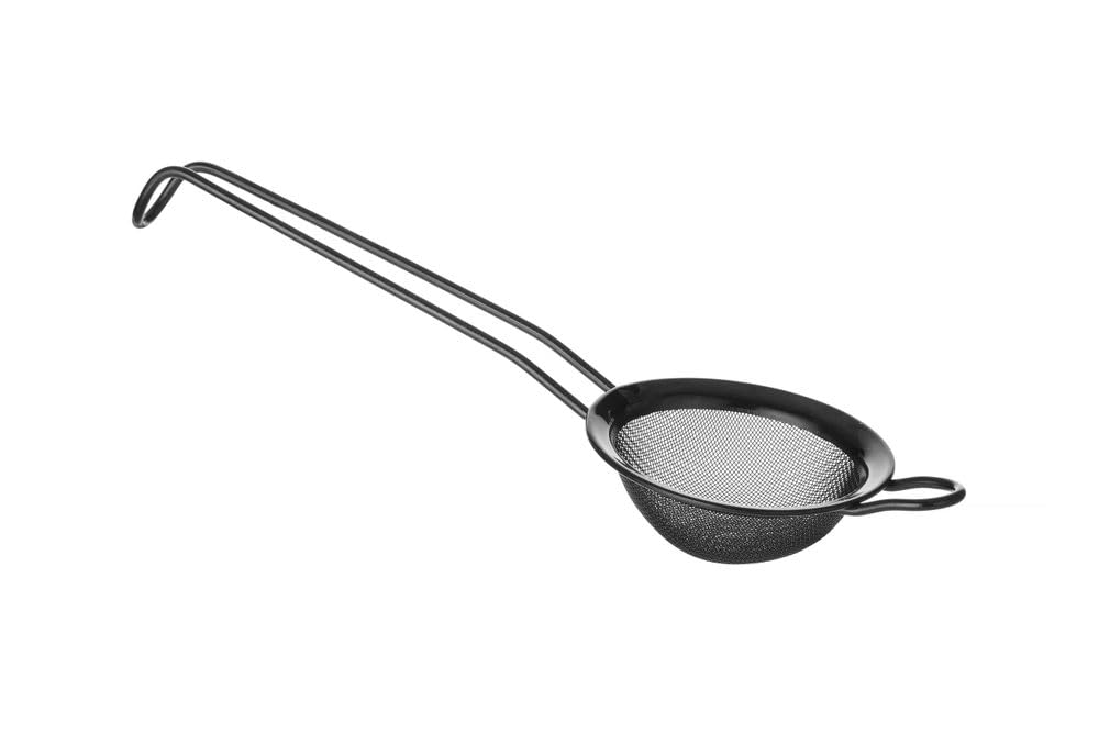 HENDI Bar Strainer, Cocktail Strainer, Mesh Strainer, Kitchen Strainer, 75x220mm, PVD, Black