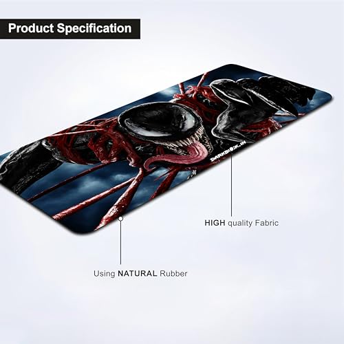 Image of Darkbuck Marvel Extended Mouse Pad Laptop Desktop PC Gaming Long Mousepads Rubber Base with - Anti Skid (595MM x 290MM x 3MM) Venom