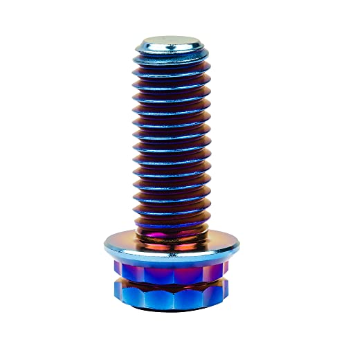 Image of Titanium Flange 12 Point Head M8 x15 20 25 30 35 40 45 50 55 60 65mm Screw Bolt Pack of 4 (M8x20mm, Burning Blue)