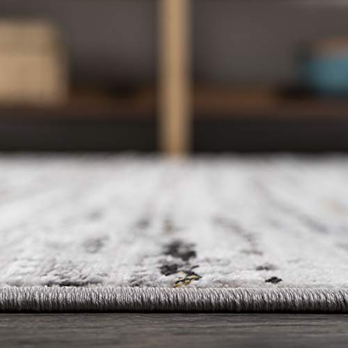 Tapete Runner Moderno 2x8 ft Gris y Negro miniatura 6