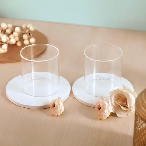 Image of Classyo Borosilicate Glass Cover Only Without Diya ((Pack of 2) 3 in x 3 in)