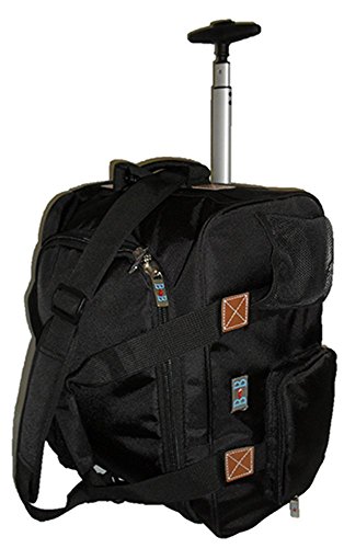 17" Rolling Personal Item Under Seat Duffel for Sun Country Southwest Delta Airlines (Black)2