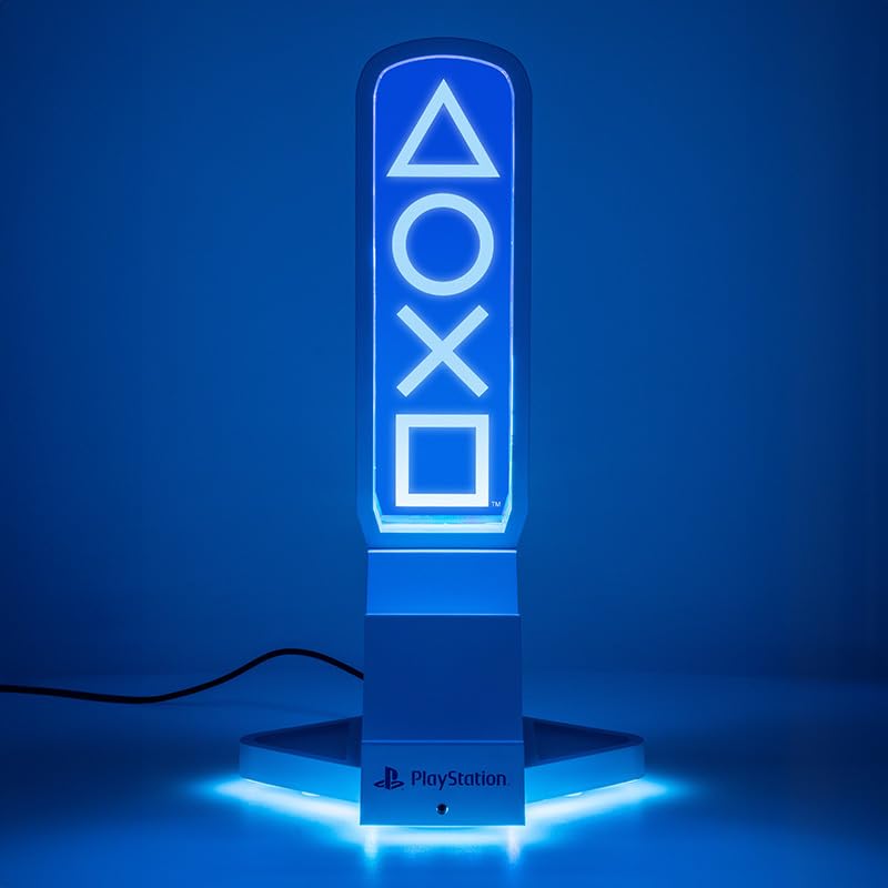 Paladone PlayStation 3-in-1 hoofdtelefoonstandaard en technisch oplaadstation met console controller-houder en 2 USB-C-poorten, RGB-kleurwisselend lichtpaneel, officieel gelicentieerd cadeau voor - Afbeelding 5