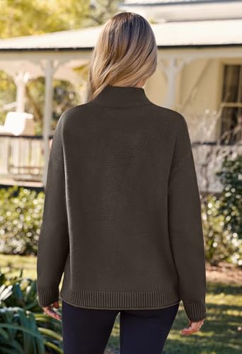 Image of MEROKEETY Women's Turtleneck Long Sleeve Sweater 2025 Fall Cozy Knit Loose Casual Trendy Pullover Tops Winter Clothes