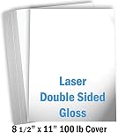 Hamilco White Glossy Cardstock Paper 8.5x11-100lb Cover Heavyweight Card Stock for Laser Printers, Crafts, Invitations, Photo Cards & Brochures (50 Sheets)