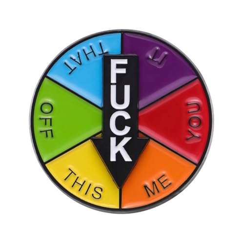 Image of Lucky Wheel Pin Badges - FunnySatirical Quotes Pin Badge for Backpacks, Jackets, Hats. Humor Expressive Mood Spinner Pins Badges Gifts for Adults, Coworkers