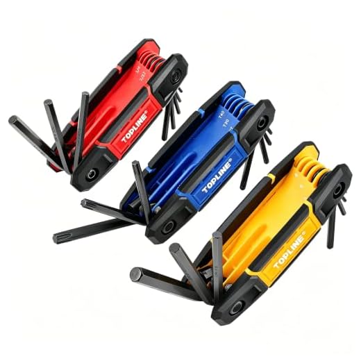 Topline 25-Piece Folding Allen Wrench Set, SAE, Metric, Torx Hex Key Set Included, 3 Pack Portable Allen Key Set for Basic Home Repair and General Applications