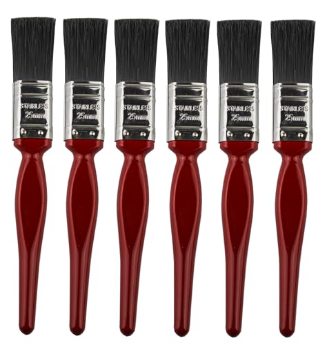 6 x One Inch Paint Brushes 1 | 25mm Small Decorating Brushes