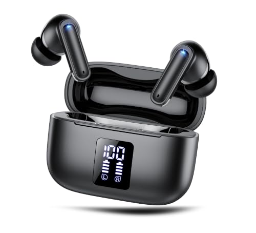 Wireless Earphones, Active Noise Cancellation, Bluetooth Earbuds 6.0 with 4 ENC Noise Cancelling Microphones, 6D Hi-Fi Stereo Sound Earphones, IP7 Waterproof Bluetooth Headphones 50 H,for iOS/Android