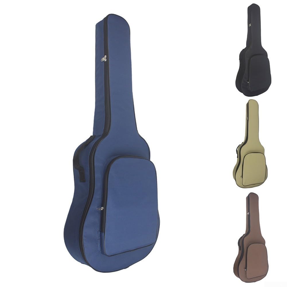 Lecreatekit Bolsa de transporte para guitarra, color negro, acolchada, tamaño estándar, funda de tela impermeable para guitarras acústicas, Brown