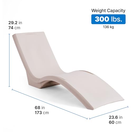 Image of Step2 Vero Pool Lounger, in-Pool Chaise Lounge Chair for Tanning Ledges up to 12 in, Outdoor Patio Chair, Weighted, Earthy Tan w /Speck