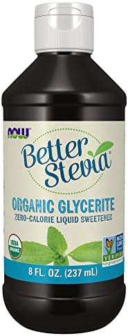 NOW Foods, Better Stevia Liquid, Glycerite, Zero-Calorie Liquid Sweetener, Low Glycemic Impact, Certified Non-GMO, 8-Ounce