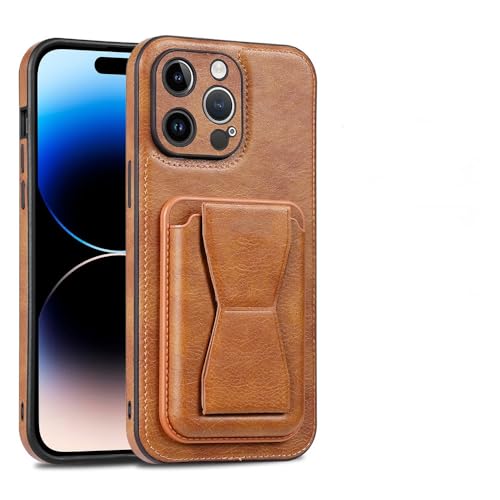 Housse de protection iPhone XS Max LVTFCO en cuir de luxe marron avec porte-carte