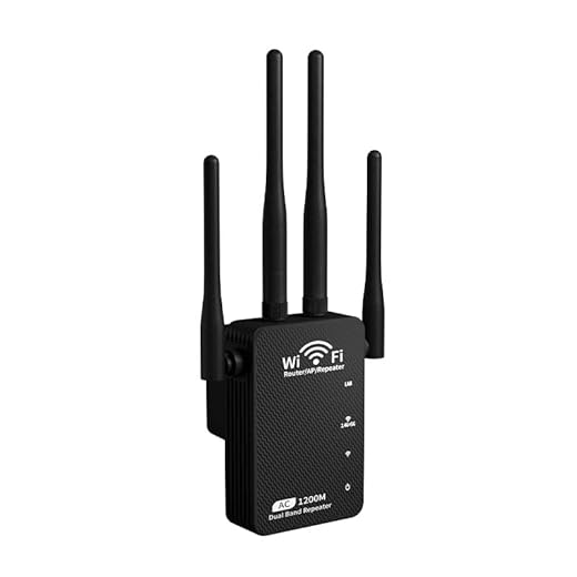 SZAMBIT 5 Ghz WIFI Booster Repetidor Wireless Wi-Fi Extender 1200Mbps Amplificador De Rede 802.11N Long Range Sinal Wi-Fi Repetidor (1200M 5G Preto)