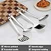 ReaNea Stainless Steel Kitchen Utensils Set, 4-Piece – Slotted Turner, Solid Turner, Skimmer & Ladle – Rust-Resistant, Long Handle, Hanging Loop, Dishwasher Safe – Everyday Cooking & Serving #2