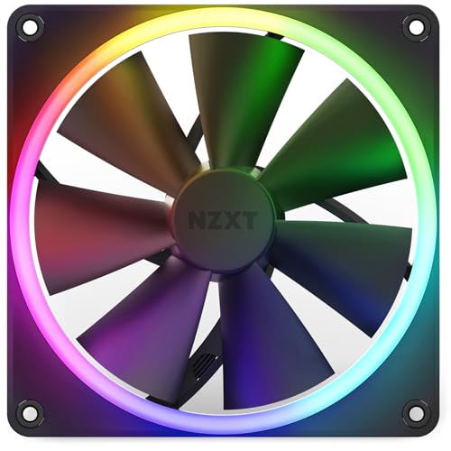 Image of NZXT F140 RGB Fans - RF-R14SF-B1 - Advanced Lighting Customization - Whisper Quiet Cooling - Single (Fan & Controller Required & NOT Included) - 140mm Fan - Black
