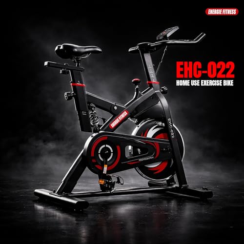 Image of Spin Bike Exercise, 20kg Flywheel | EHC-022 Home Use Indoor Cycling Bike for Cardio & Weight Loss | LCD Screen with Multi Tracking, Adjustable Seat & Handlebars | Quiet Belt Drive, 140kg Max User Capacity Exercise Cycle