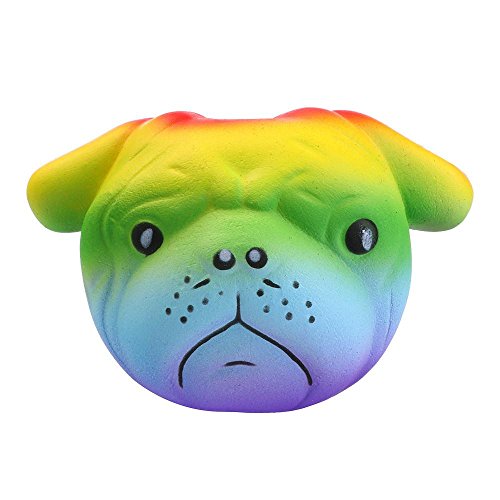 FimKaul Pug Dog Kawaii Jumbo Cream Scented Slow Rising Squishy Charms Squeeze Kid Toy for Stress Relief (D)