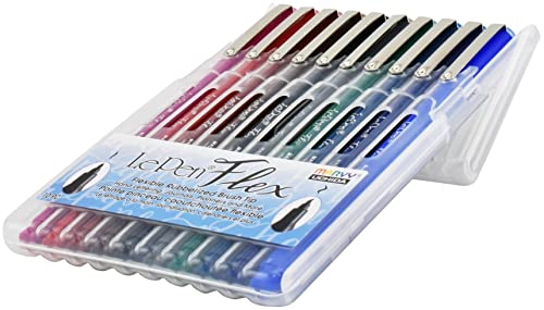 Marvy Uchida Le Flex 4800-10A lot de 10 stylos aux couleurs primaires pour calligraphie
