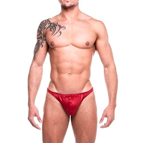 Cueca Fio Dental Em Cirrê Vermelho