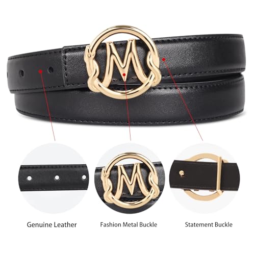 Image of Aurolran Women's Leather Belt with Buckle - Ideal for Dresses, Jeans, and Coats