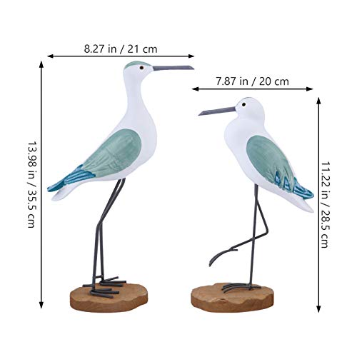 Seagull Wooden Seagull Statue Statue Seagull Coastal Decor Garden Statue Nautical Statue Seagull Figurine 2Pcs Craft Simulation Bird Home Ornament Wooden Craft Figurines Green Sea Bird Statue #TOP6